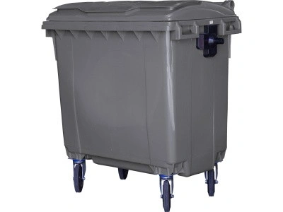 Мусорный контейнер п/э 1100л. на колёсах, с крышкой цв., арт. MGBG-1100 серый, код: 27579