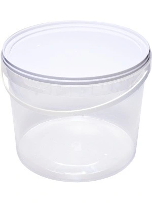Ведро 11,5л круглое с крышкой с пластиковой ручкой (ПП), арт. ВП 11,5к прозр, код: 20401