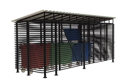 Контейнерная площадка для ТБО «МАФ - 5» (с хозблоком) 6,0 м (3 контейнера)