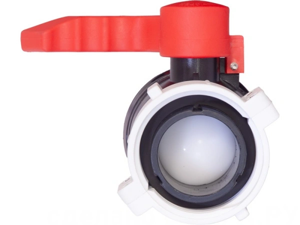 Кран п/э для еврокуба 50x75 с пластик. гайкой, с прокладкой EPDM, с резьбой S60x6 цв. чёрный, код: 38021