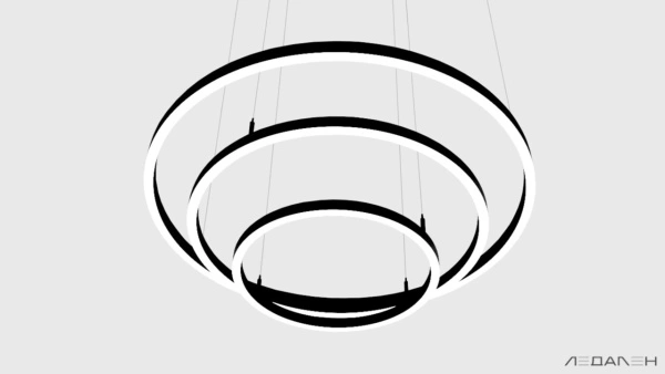 Светильник кольцо RING TRIO 6000K 80W, корпус черный