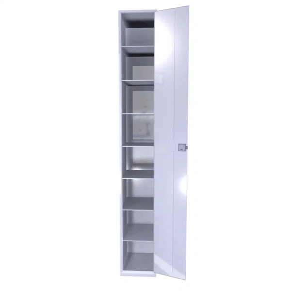 Металлический шкаф ХПГ 8 для СИЗ и противогазов 1870x260x380 мм с дверью Светло-серый