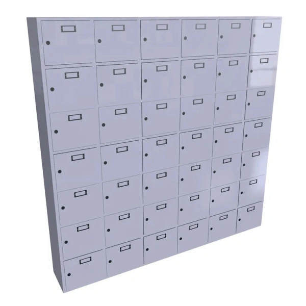 Шкаф для касок на 42 ячейки (6х7) 2300x2400x350 мм Светло-серый