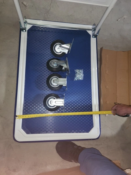 Тележка платформенная 150 кг TOR PH150 (740х480) со складной ручкой (резиновые колеса 100 мм)