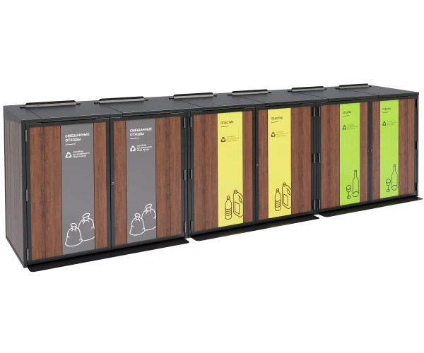 Контейнерный шкаф «Блок композит» Сталь, дерево