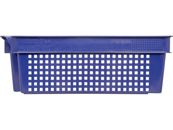 Ящик перфорированный 600×400×200, арт.: 102-1, объём 38, синий, код: 05435