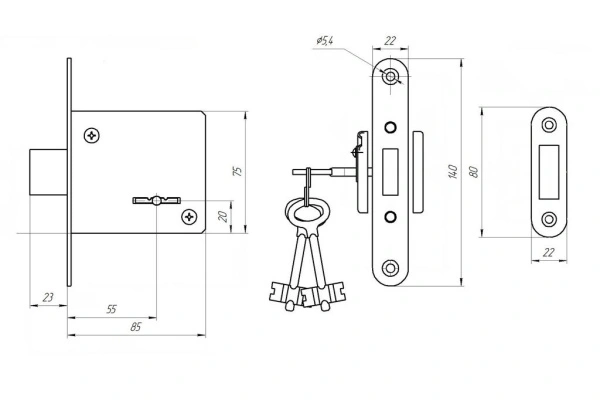 Д-град Абсолют ЗВ8-4А 3 кл.  Замок врезной (30)