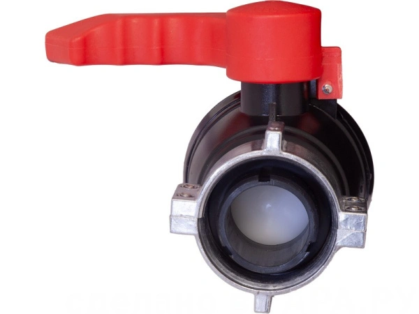 Кран п/э для еврокуба 50x62 с дюралюмин. гайкой, с прокладкой EPDM, с резьбой S60x6 , код: 38017