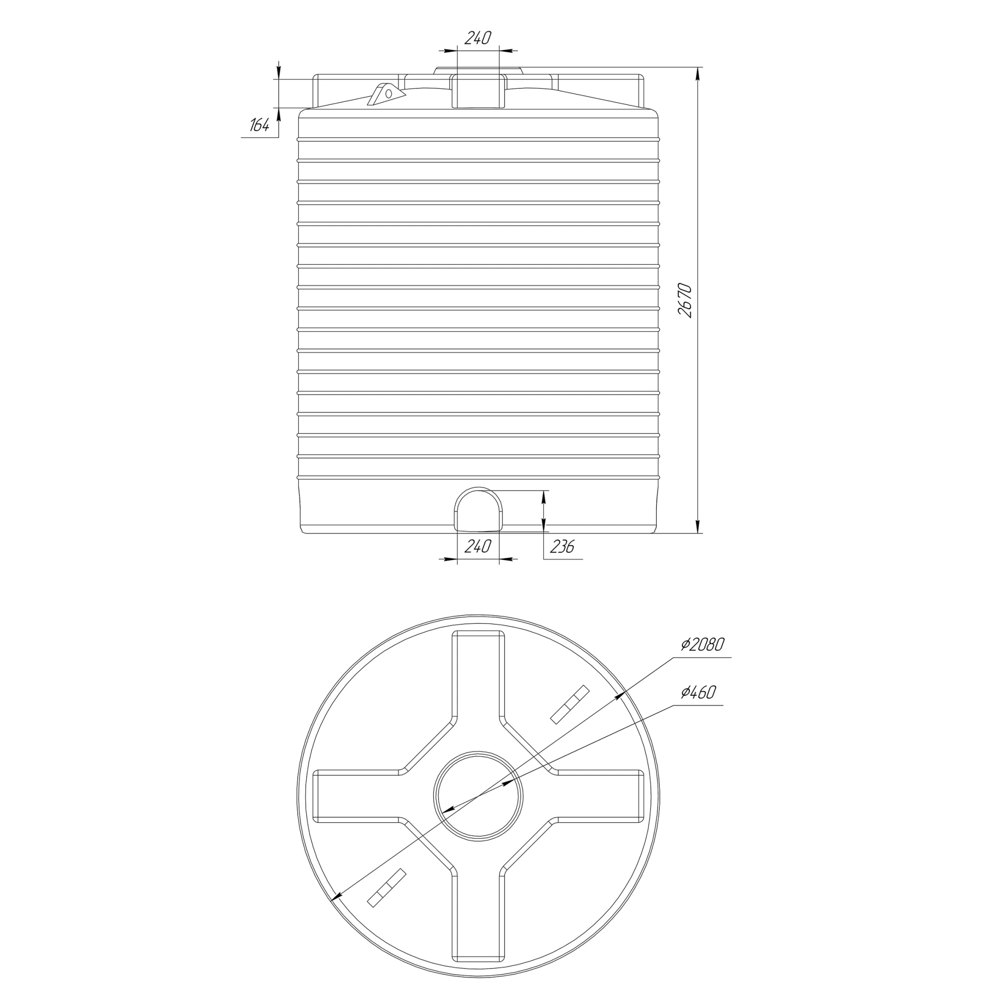 Емкость вертикальная 8000л