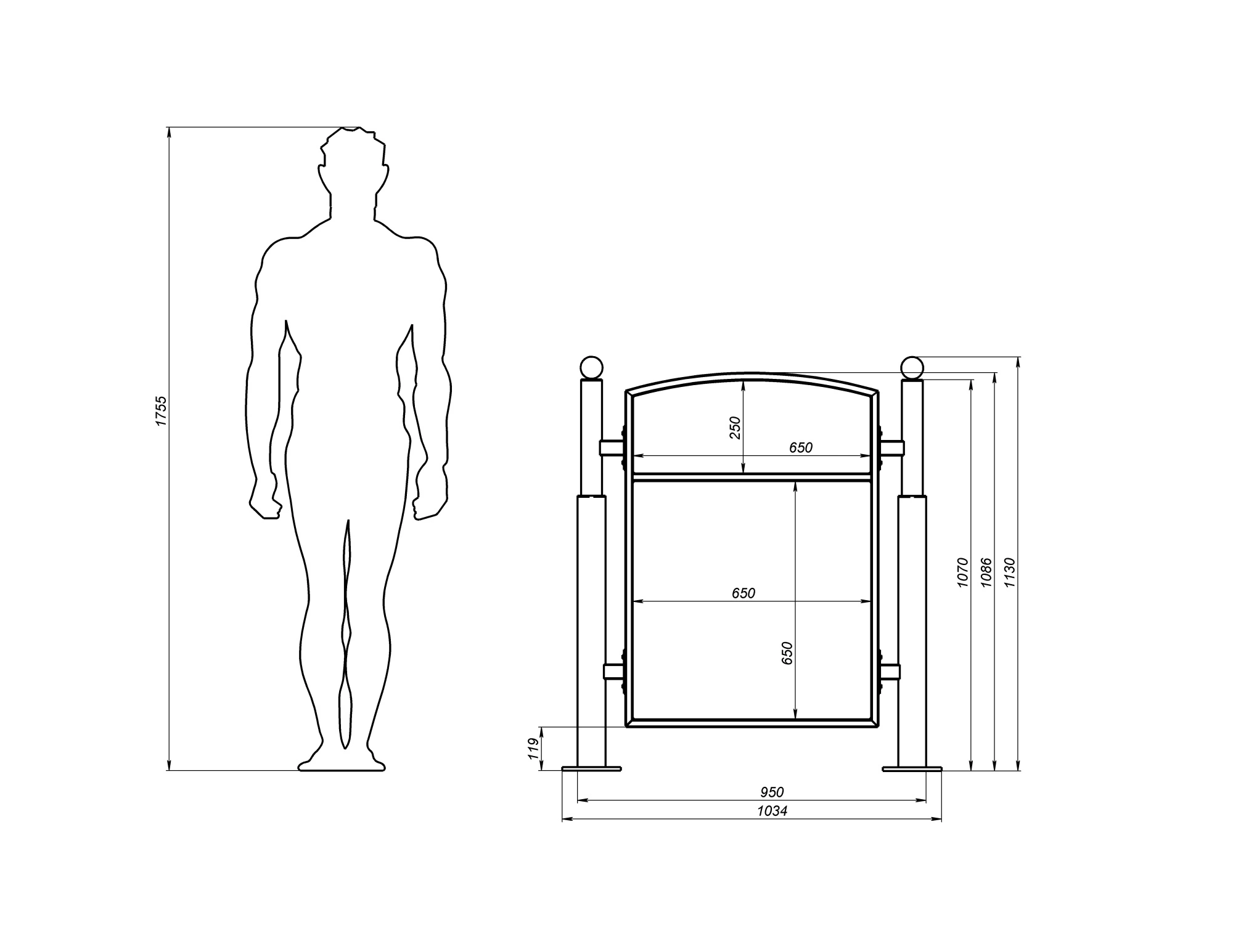 Указатель стальной низкий арт. 388