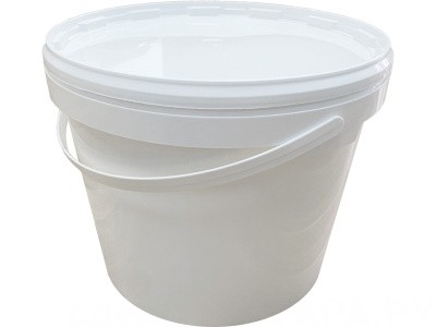 Ведро 11,3л круглое, с пластиковой ручкой, с белой крышкой, код: 36285