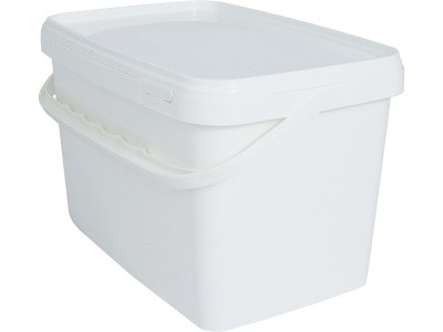 Ведро п/п 2л. прямоугольное, с белой крышкой, с ручкой пластик, код: 38765