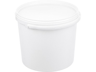 Ведро  п/п 5,6л. круглое, d-222мм, с пластиковой ручкой, с белой крышкой, код: 38349